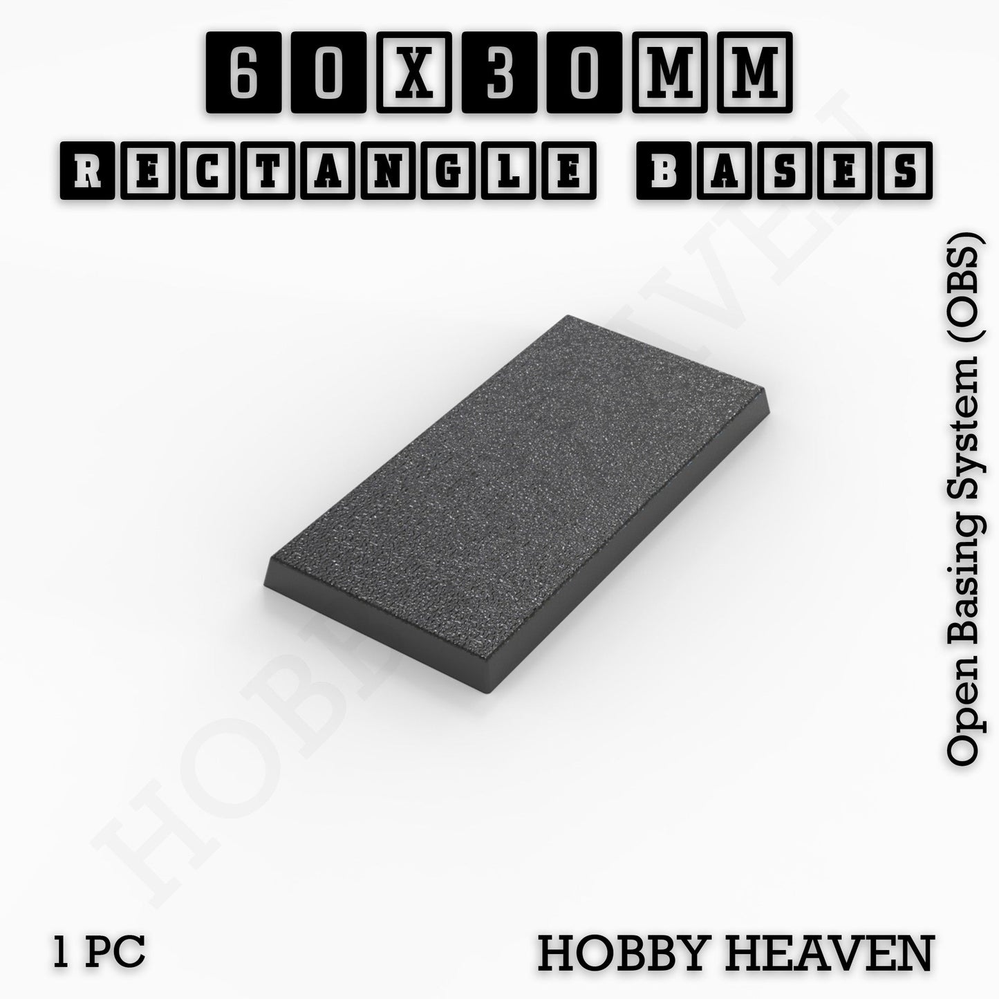 Rectangle Bases Medium Sizes - 75x30mm to 125x40mm and up to 100x90mm Wide - 3D Print Tabletop Games