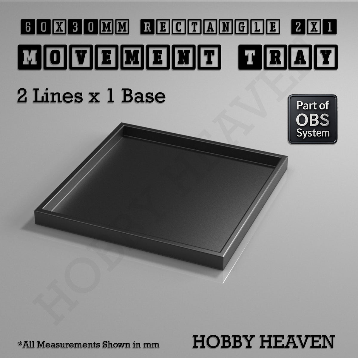 Rectangle Movement Trays | Cavalry & Monsters | 50×25-100×60mm | OBS System