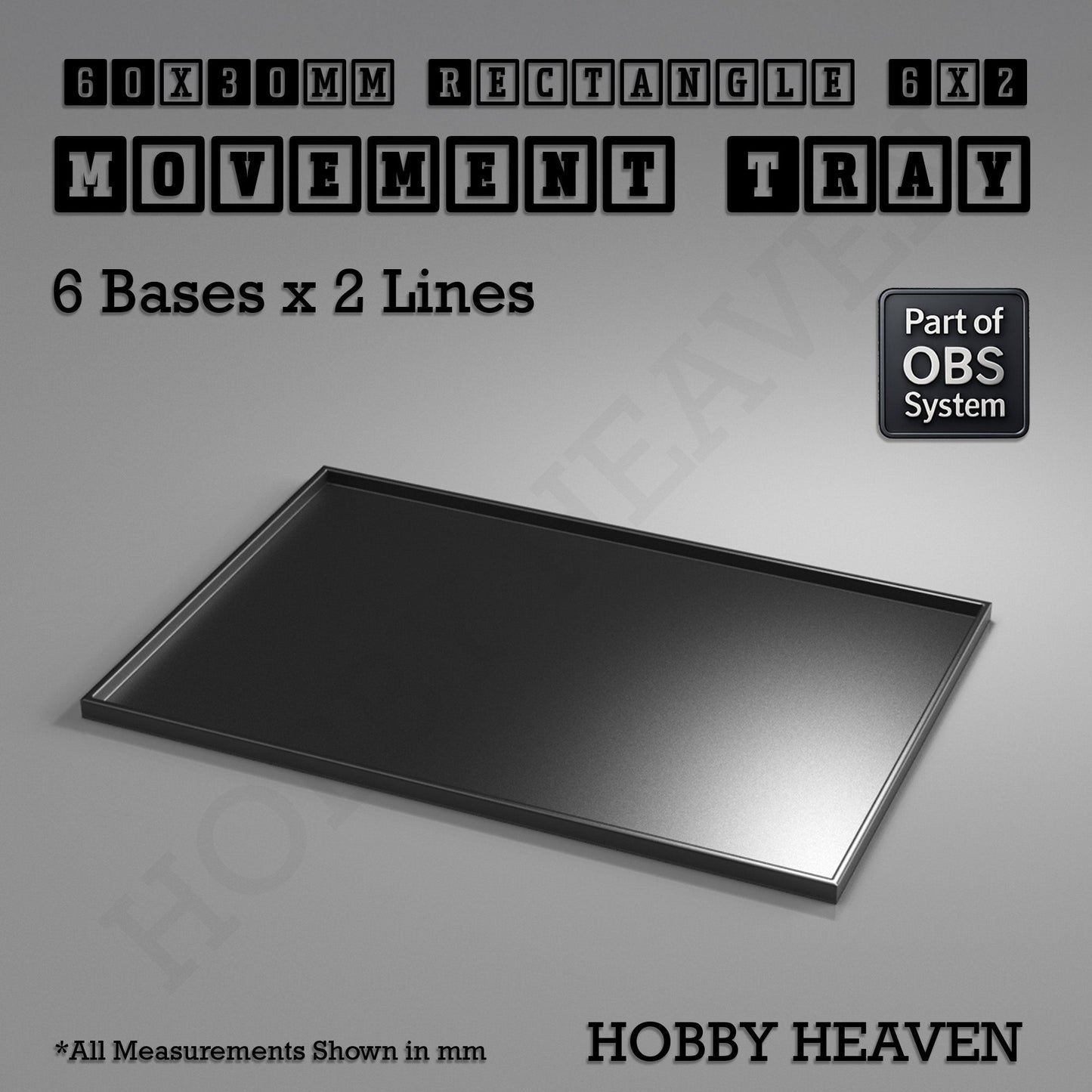 Rectangle Movement Trays | Cavalry & Monsters | 50×25-100×60mm | OBS System