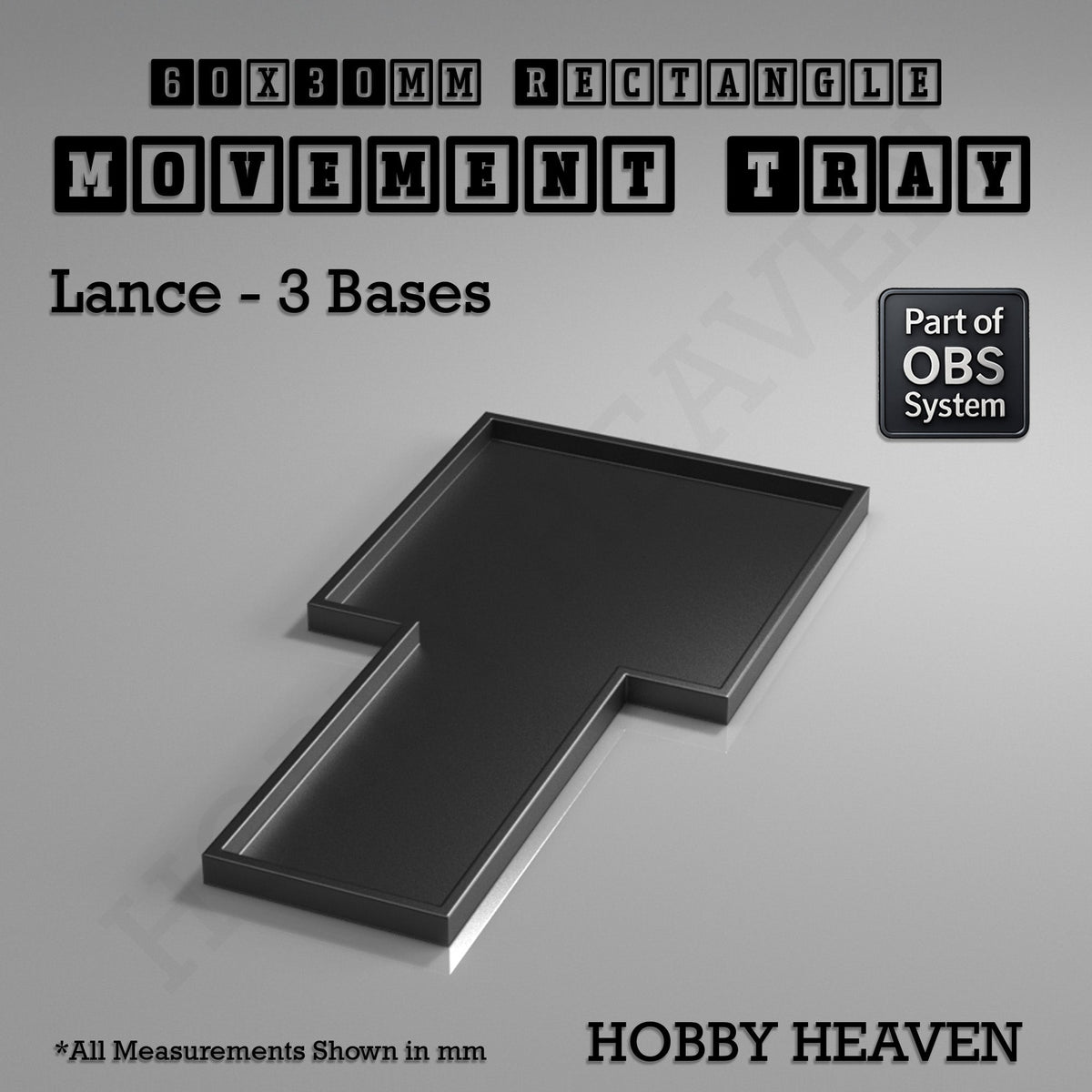Rectangle Movement Trays | Cavalry & Monsters | 50×25-100×60mm | OBS System