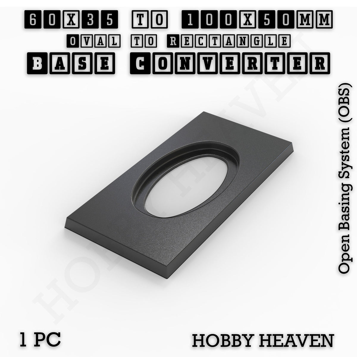 Oval to Rectangle Base Converters 3D Print Full Range
