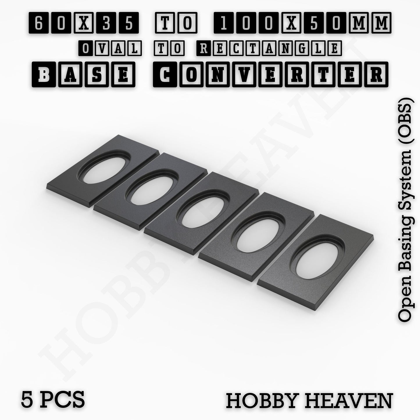 Oval to Rectangle Base Converters 3D Print Full Range