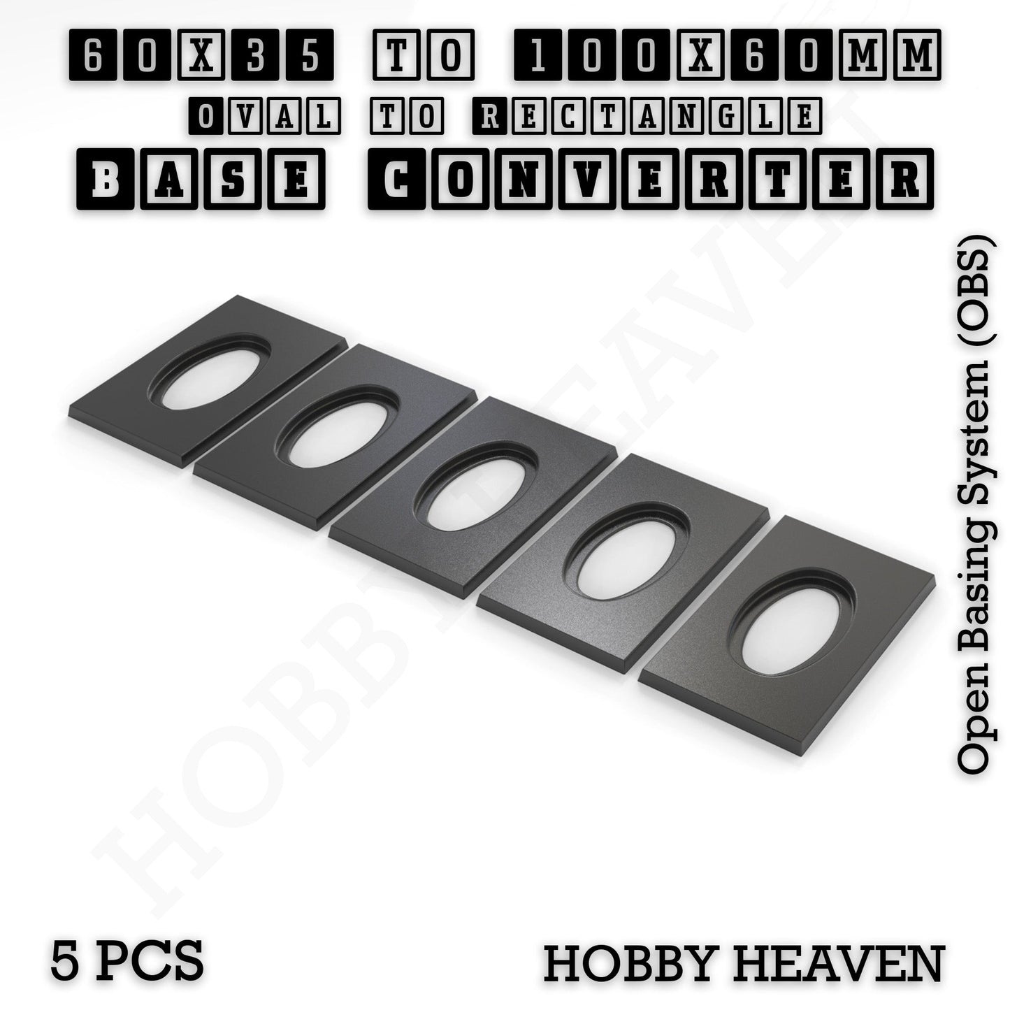 Oval to Rectangle Base Converters 3D Print Full Range