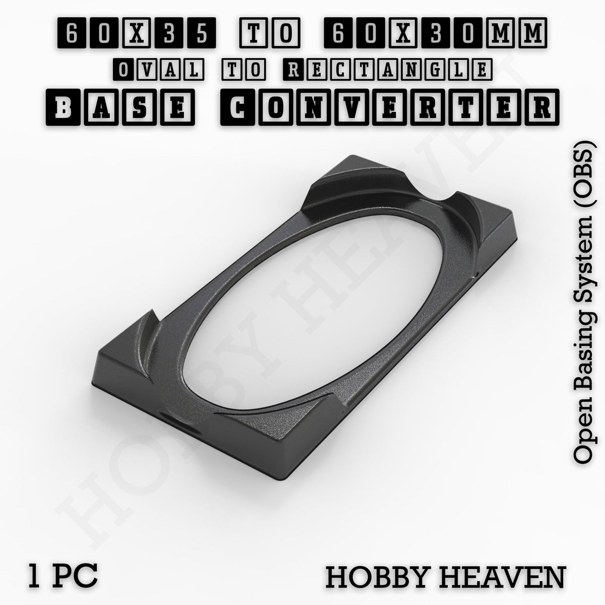 Oval to Rectangle Base Converters 3D Print Full Range
