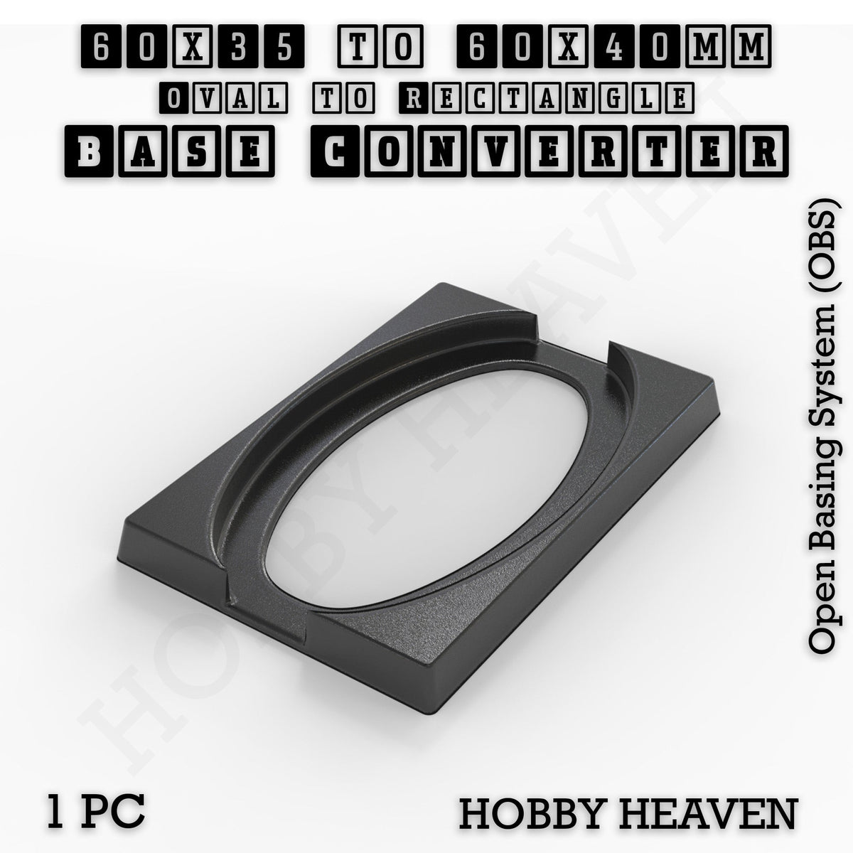 Oval to Rectangle Base Converters 3D Print Full Range