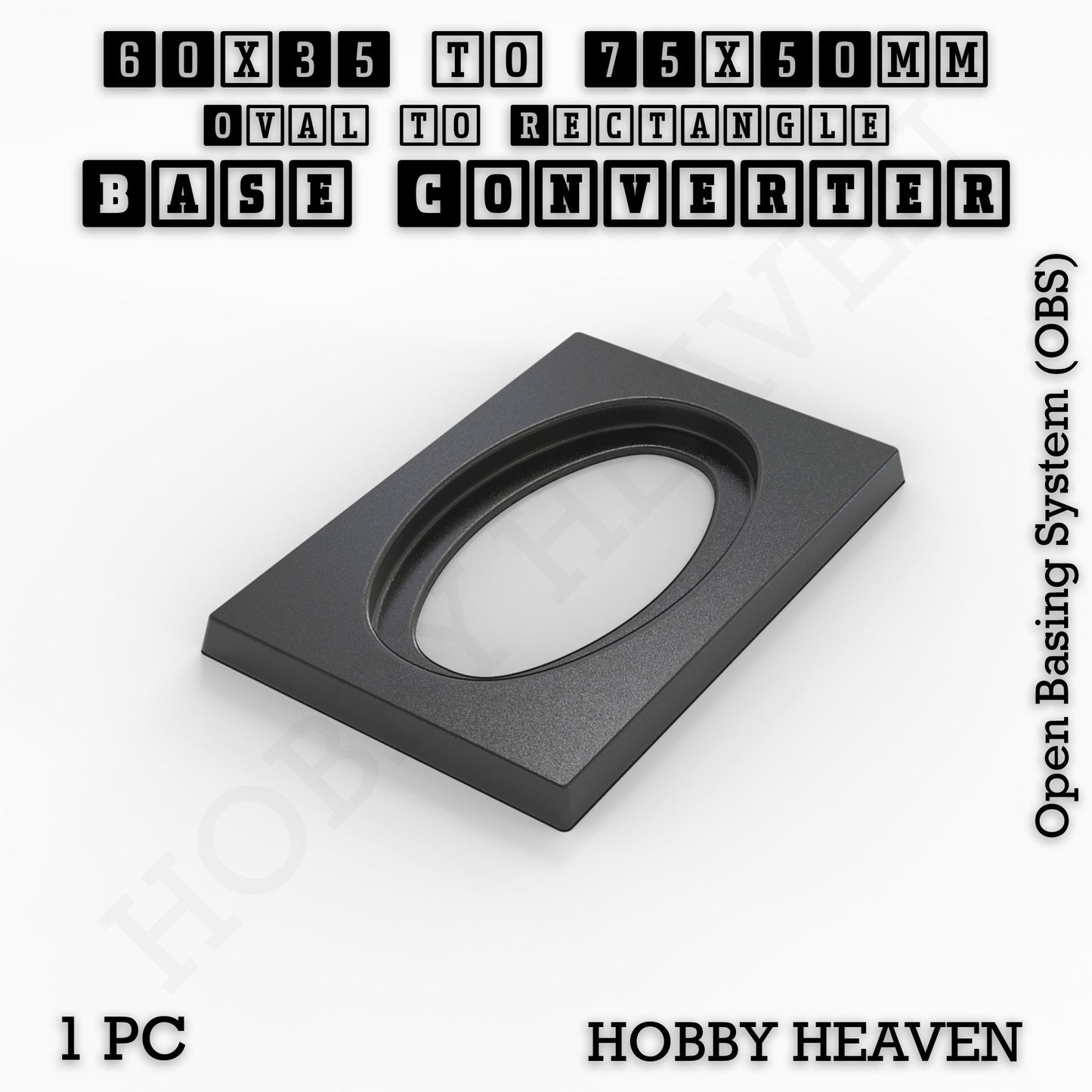 Oval to Rectangle Base Converters 3D Print Full Range