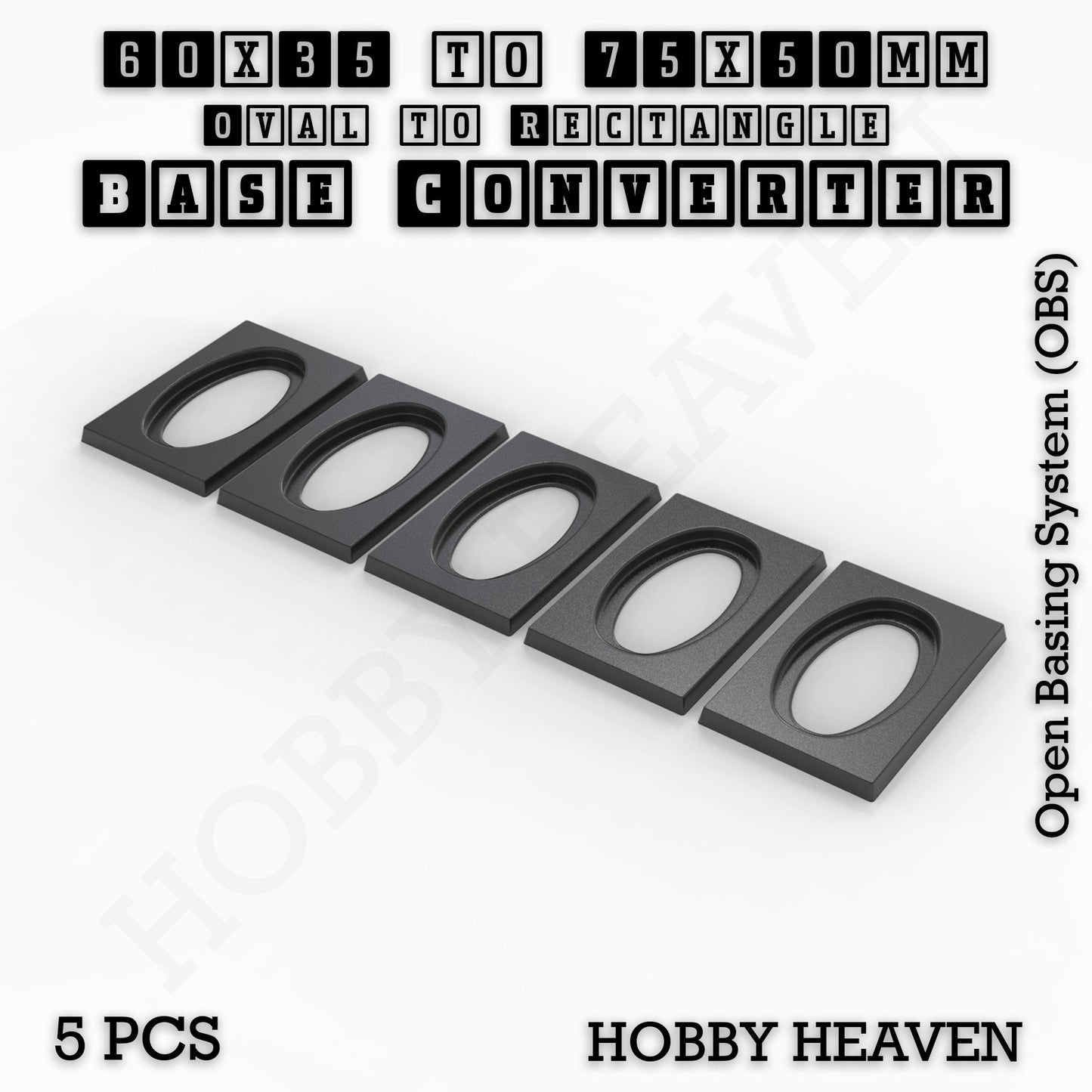 Oval to Rectangle Base Converters 3D Print Full Range