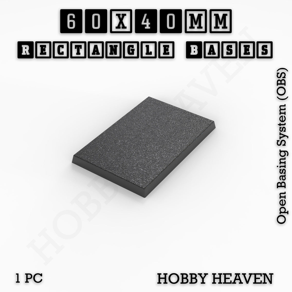 Rectangle Bases Small Sizes - 20x15mm to 75x25mm and up to 60x50mm Wide - 3D Print Tabletop Games