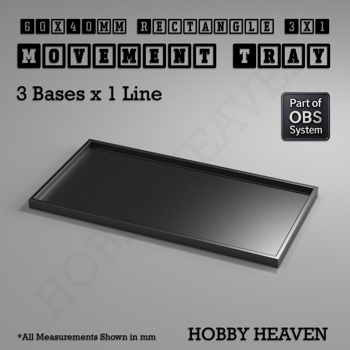 Rectangle Movement Trays | Cavalry & Monsters | 50×25-100×60mm | OBS System