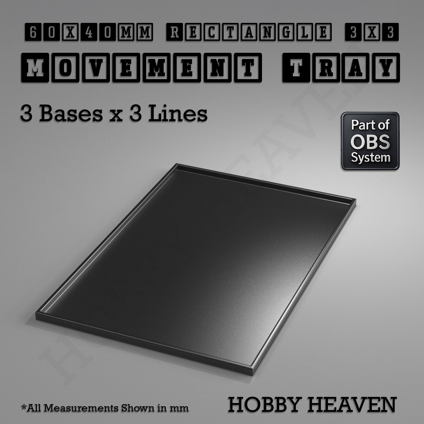 Rectangle Movement Trays | Cavalry & Monsters | 50×25-100×60mm | OBS System