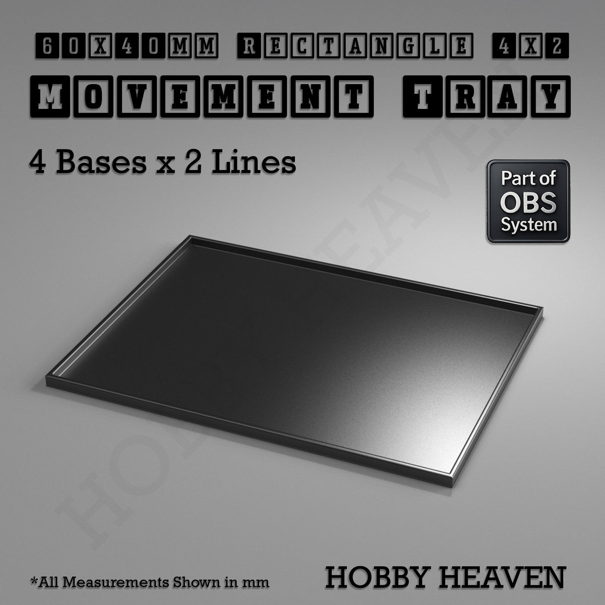 Rectangle Movement Trays | Cavalry & Monsters | 50×25-100×60mm | OBS System
