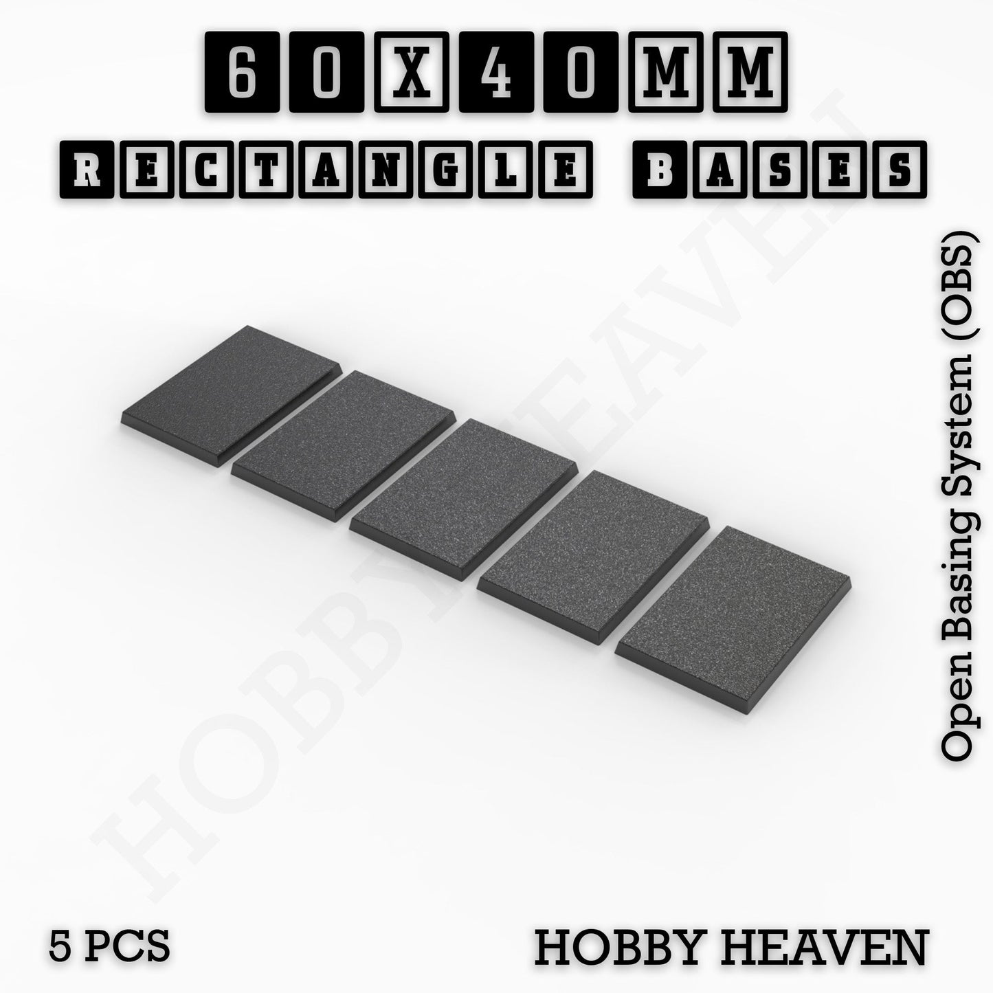 Rectangle Bases Medium Sizes - 75x30mm to 125x40mm and up to 100x90mm Wide - 3D Print Tabletop Games