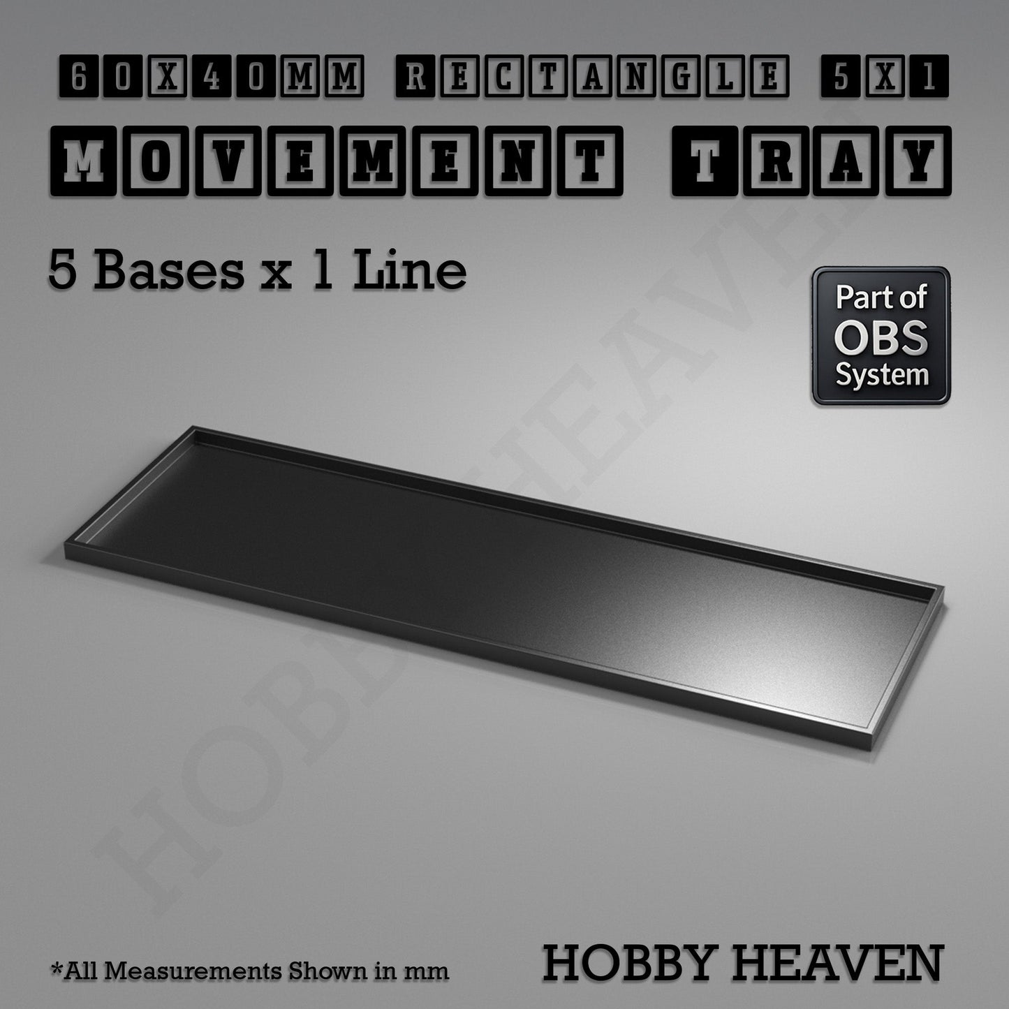 Rectangle Movement Trays | Cavalry & Monsters | 50×25-100×60mm | OBS System