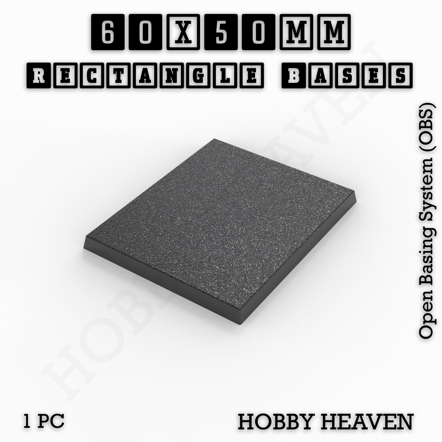 Rectangle Bases Small Sizes - 20x15mm to 75x25mm and up to 60x50mm Wide - 3D Print Tabletop Games