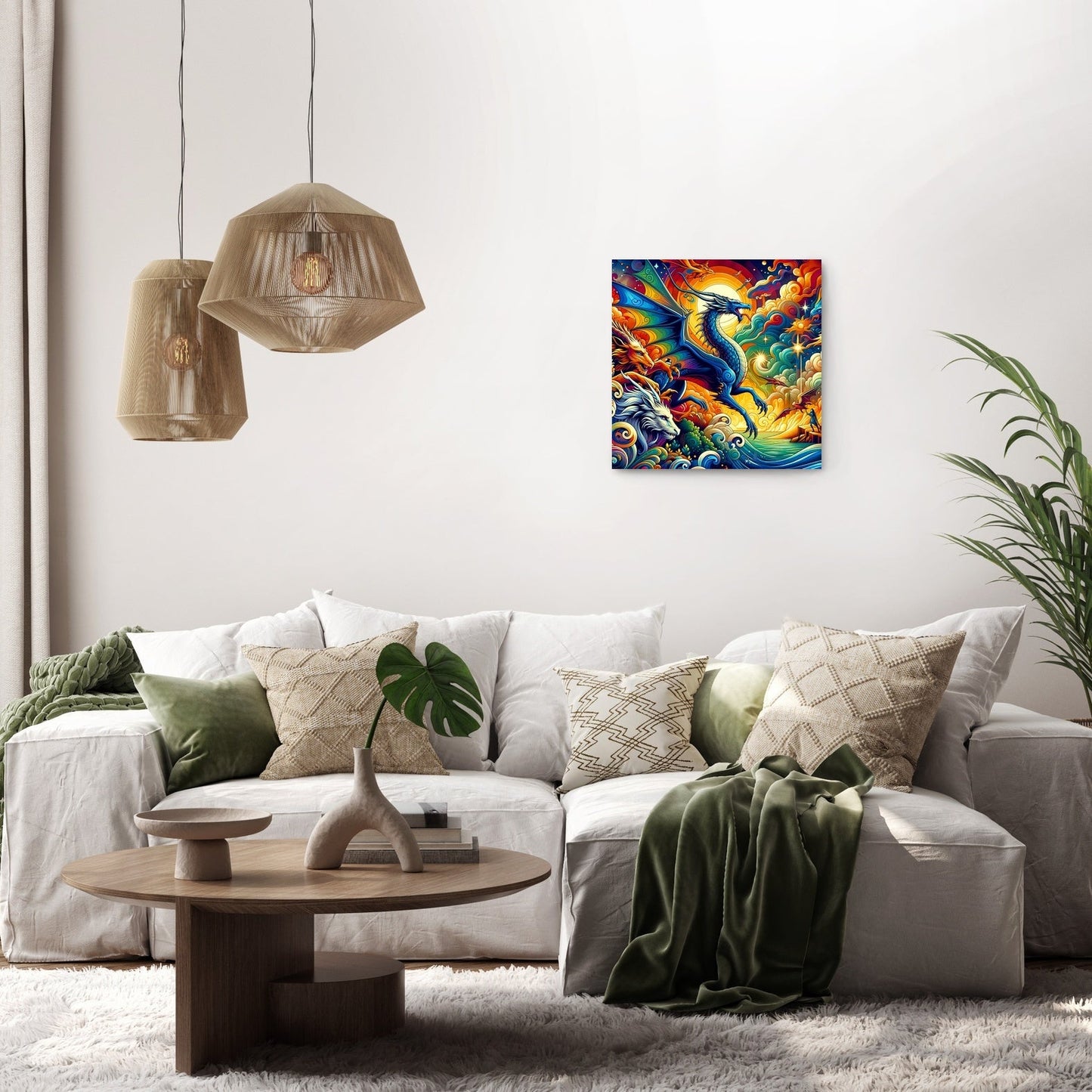 Dragon Fantasy Pop Art Fusion Canvas