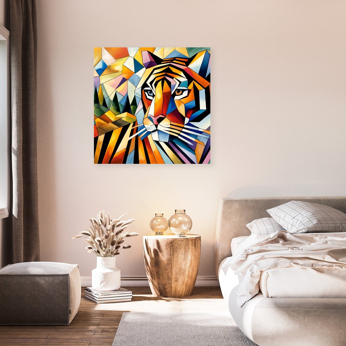 Cubist Tiger Mosaic Canvas