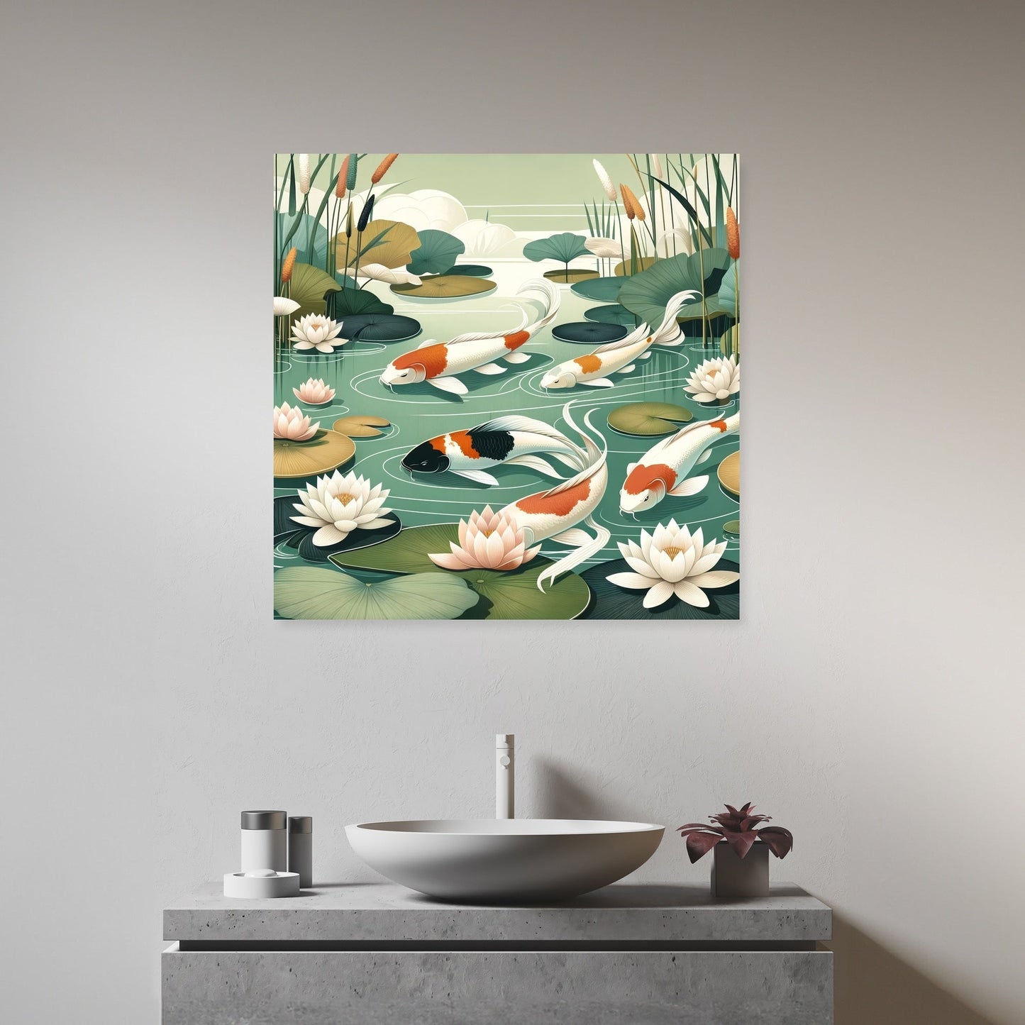 Tranquil Koi Pond Canvas