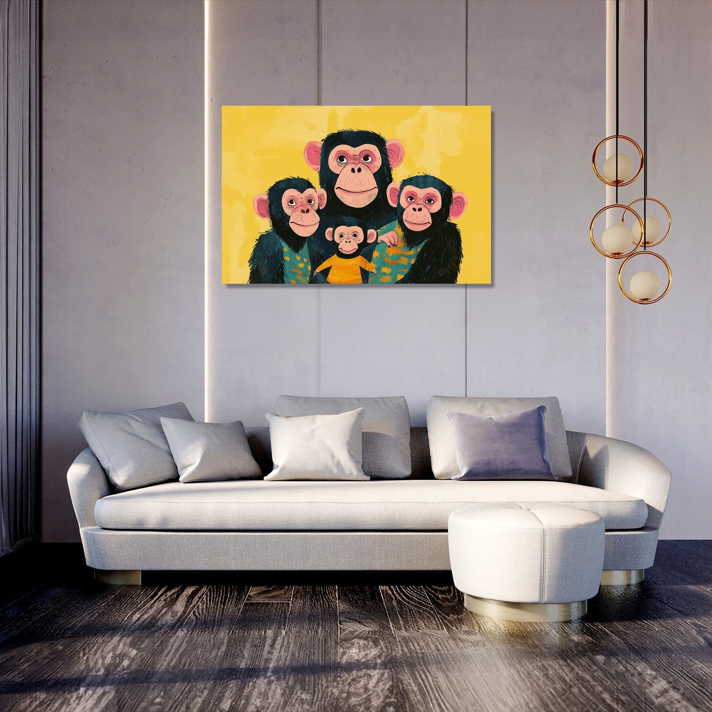 Chimpanzee Family Canvas
