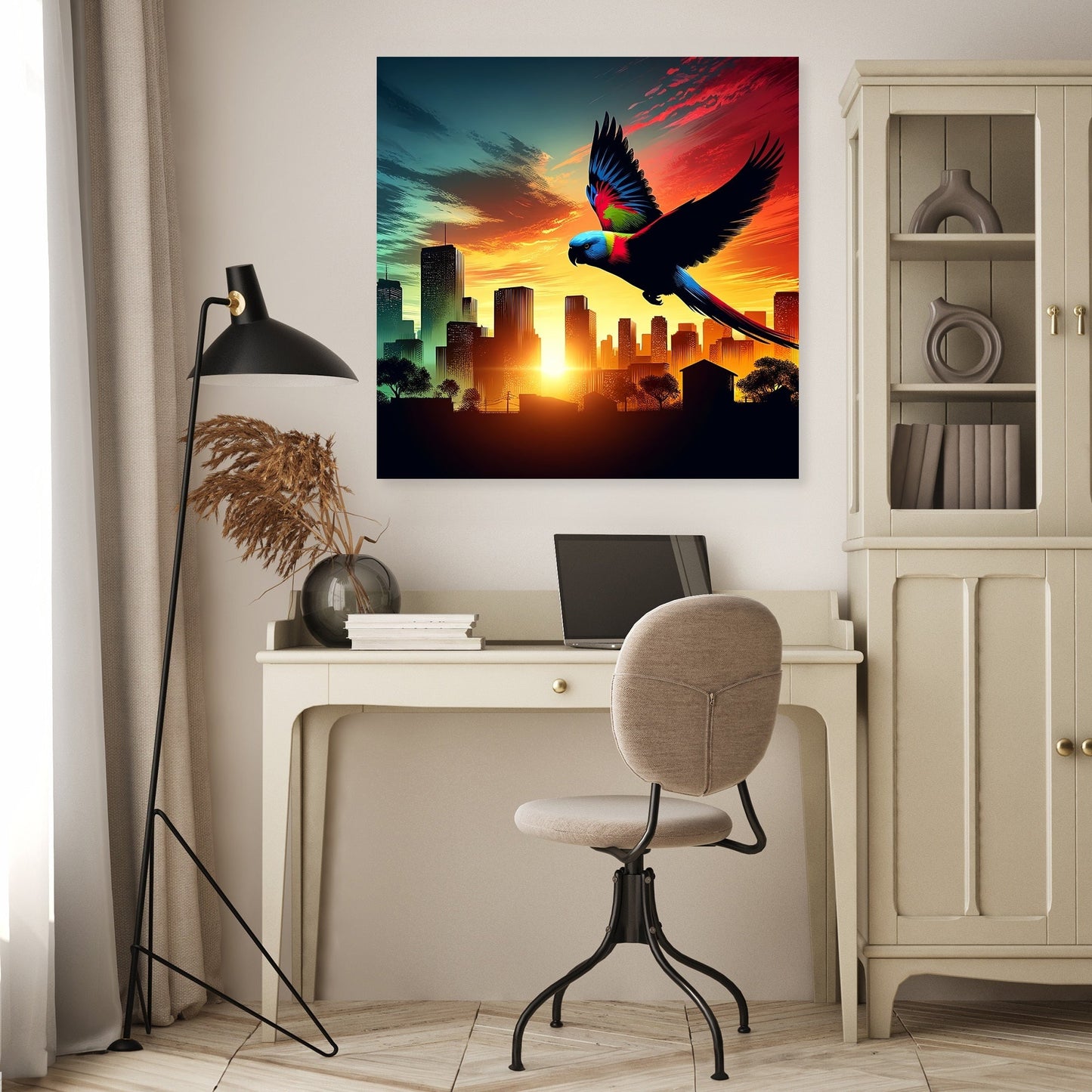 Urban Flight Silhouette Canvas