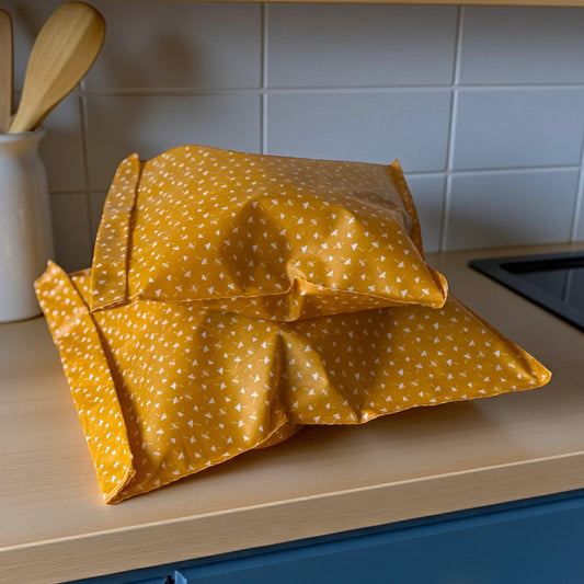 THE Bread Bag –Toadstool Print (Mustard)