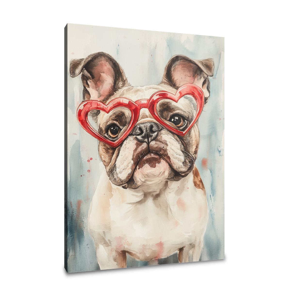 Red-Hearted Bulldog Canvas