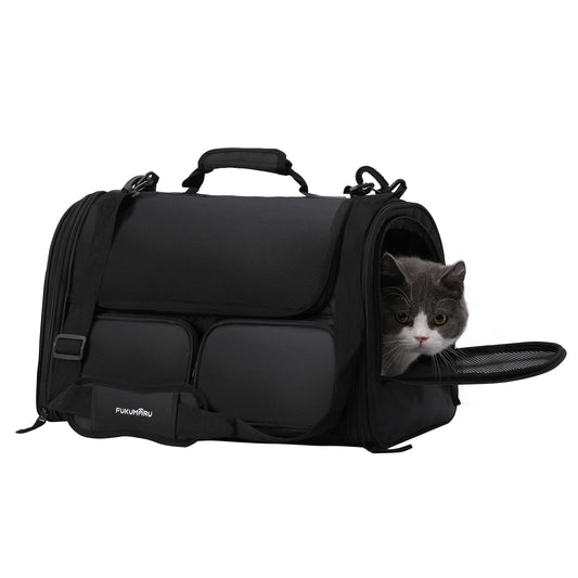 FUKUMARU Cat Carrier, Black