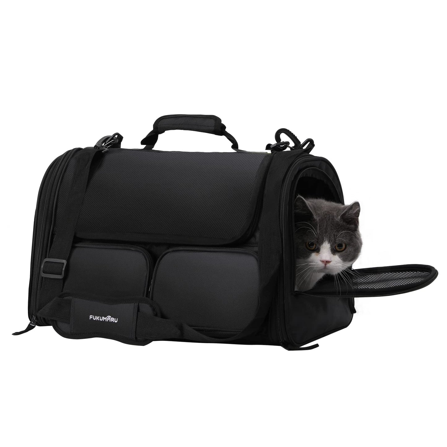 FUKUMARU Cat Carrier, Black