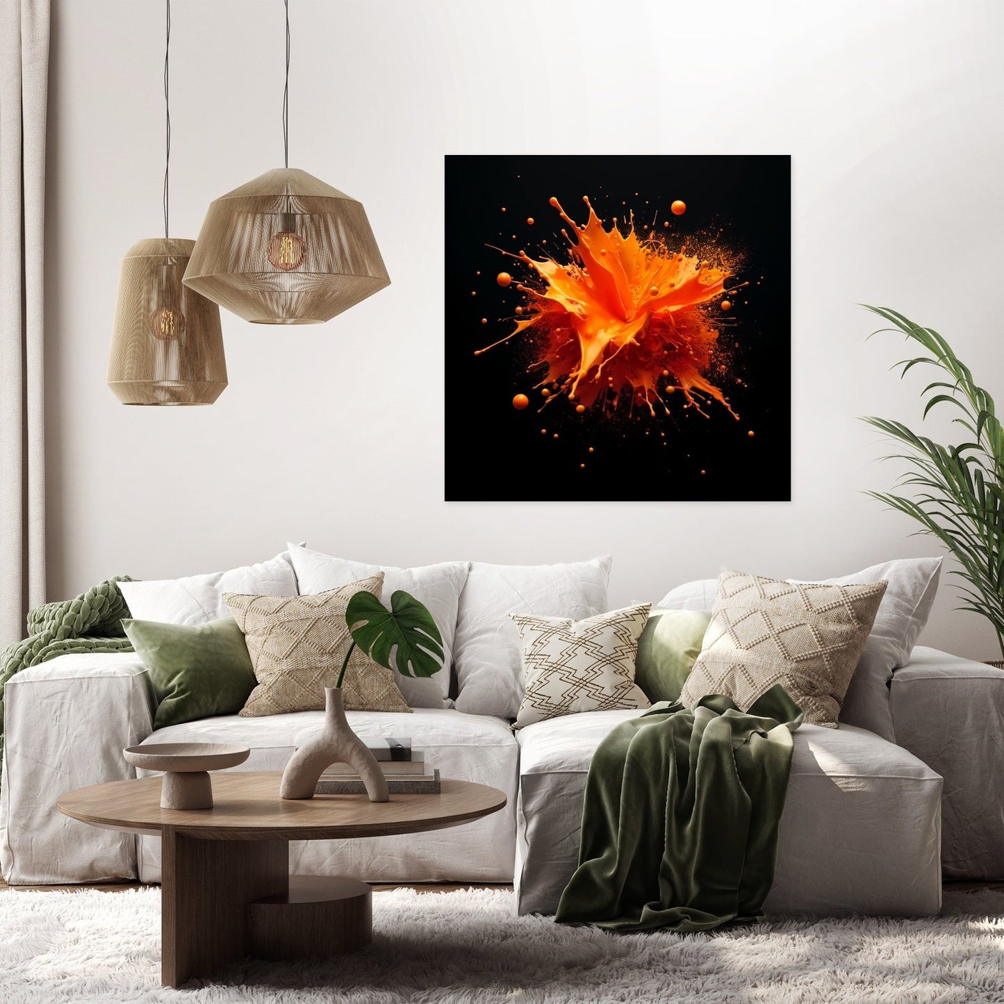 Vibrant Orange Splash Canvas