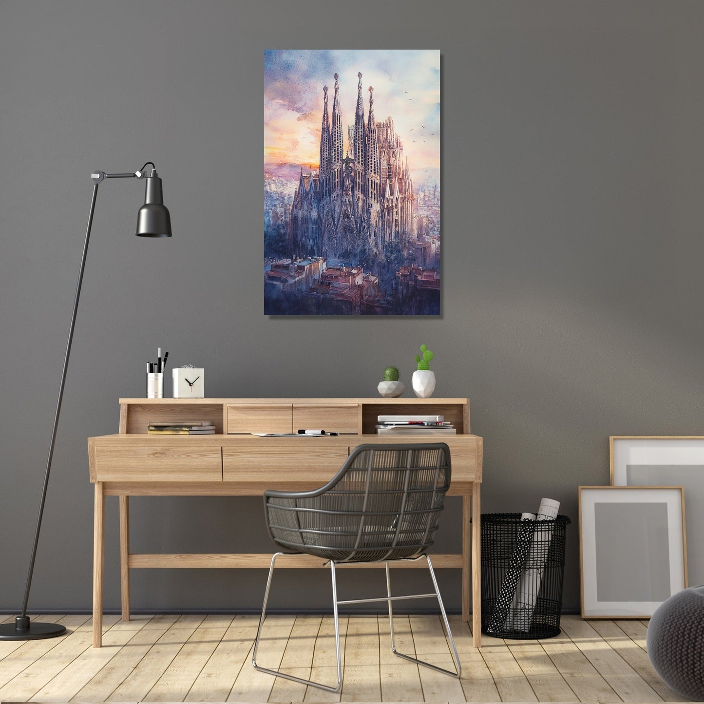 Sunset Serenity at Sagrada Familia Canvas