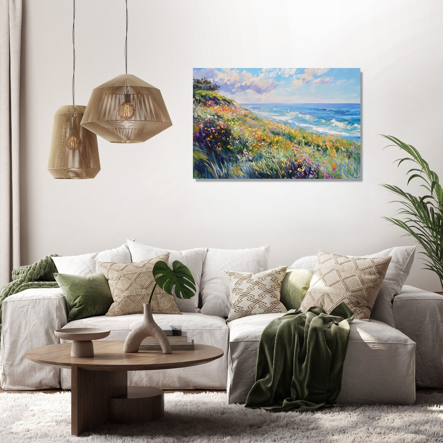Floral Ocean Canvas