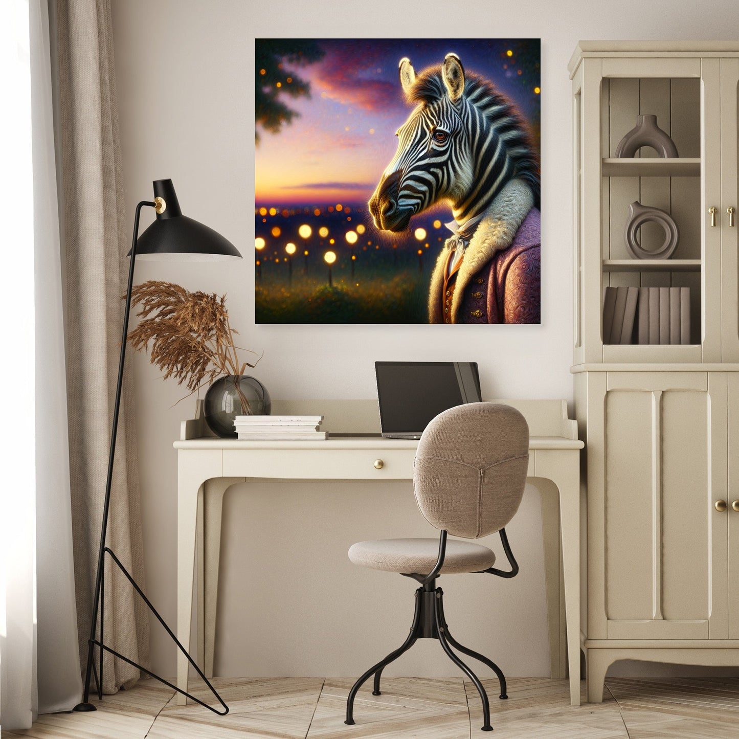 Regal Zebra Twilight Canvas