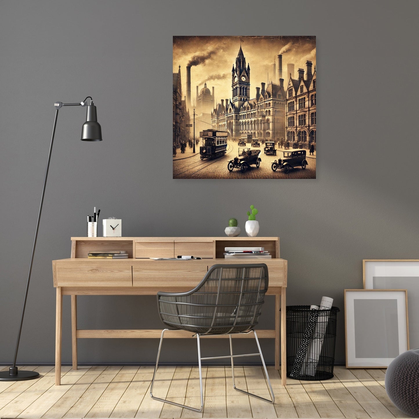 Vintage Manchester Charm Canvas