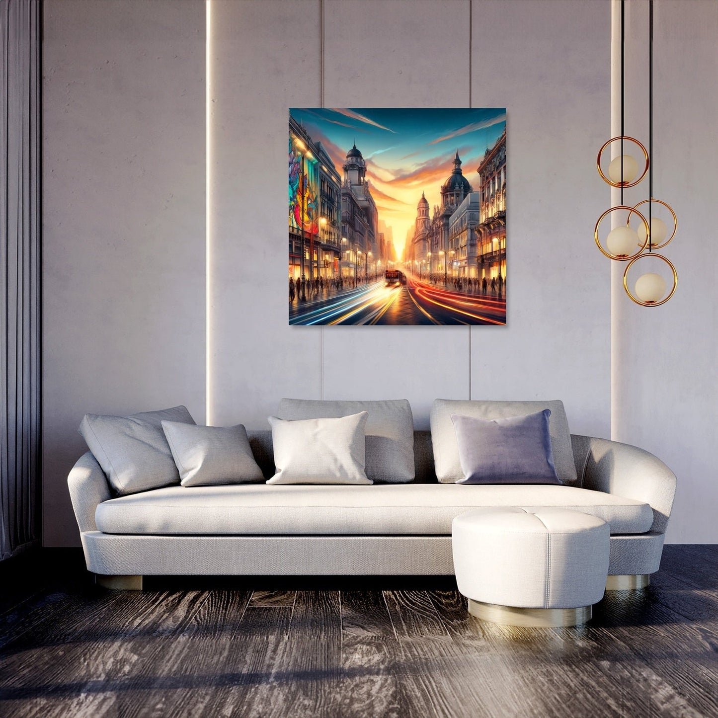 Urban Sunset Symphony Canvas