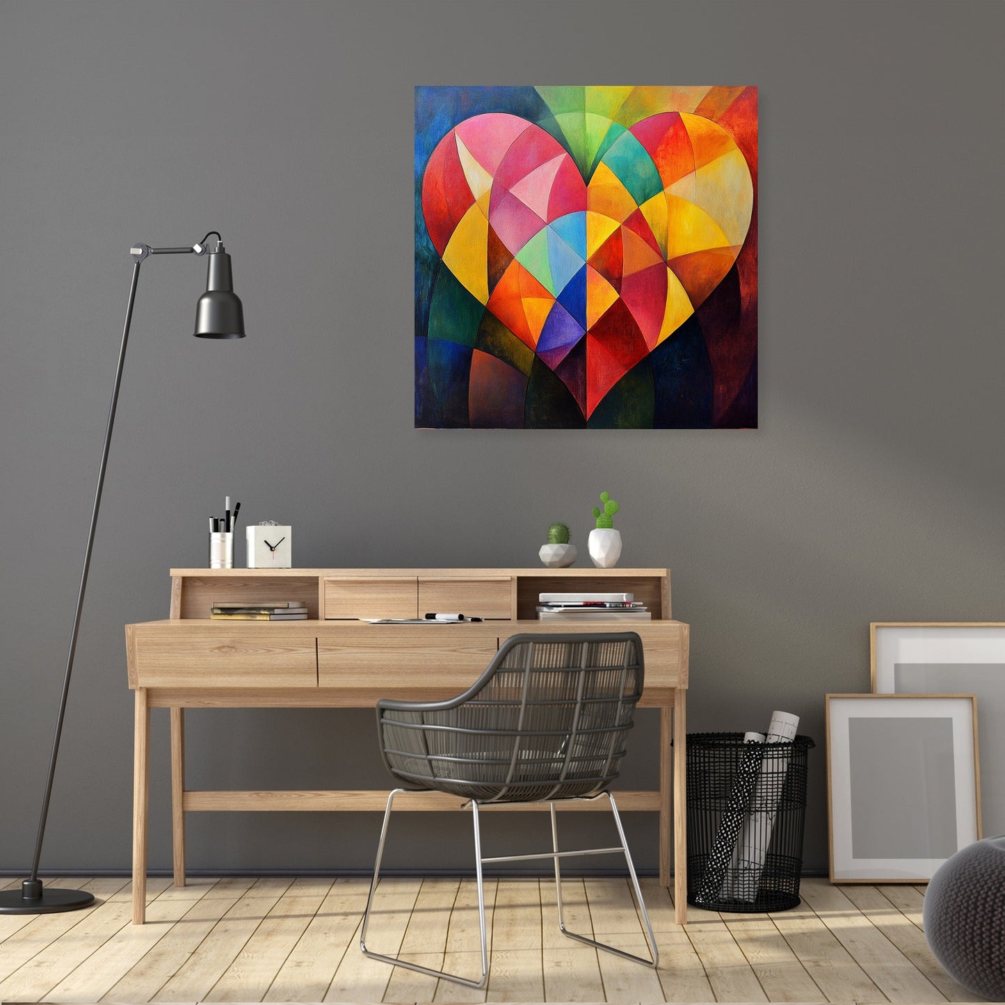 Geometric Heart Canvas