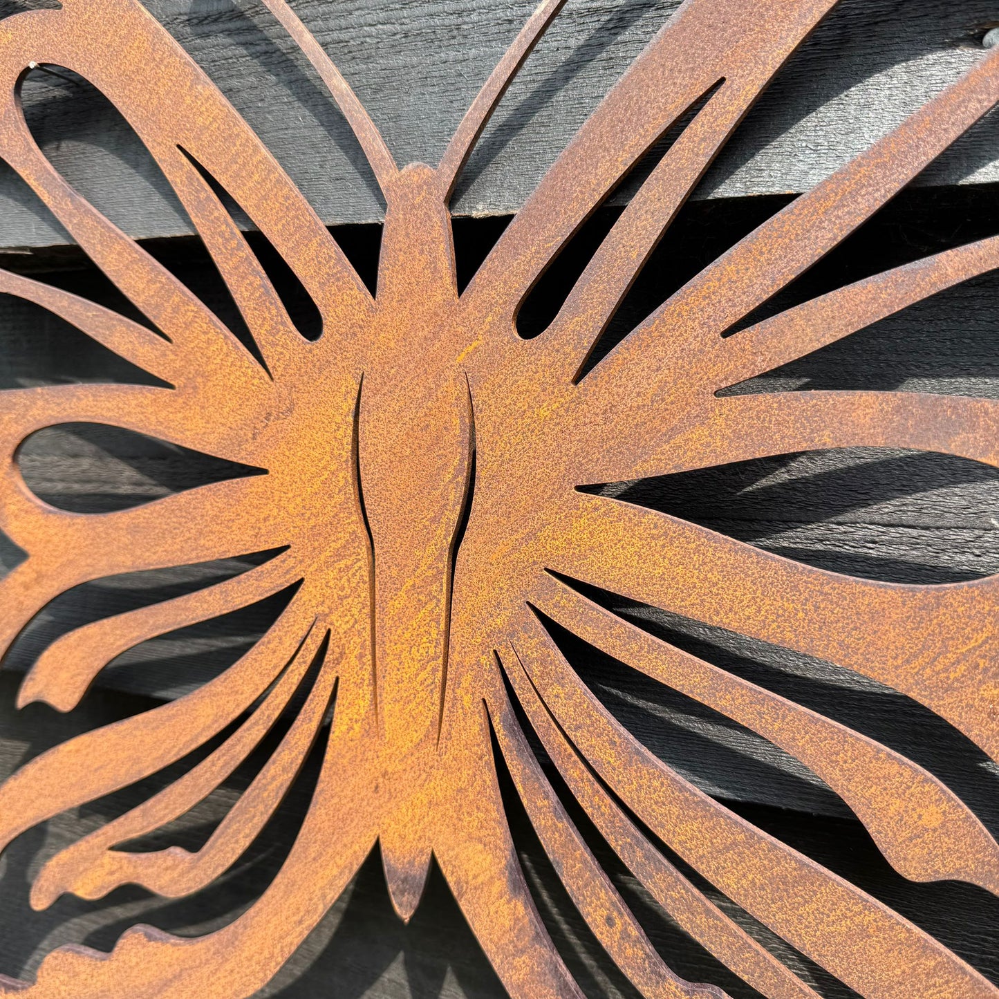 Large Rusty Metal Butterfly Decoration