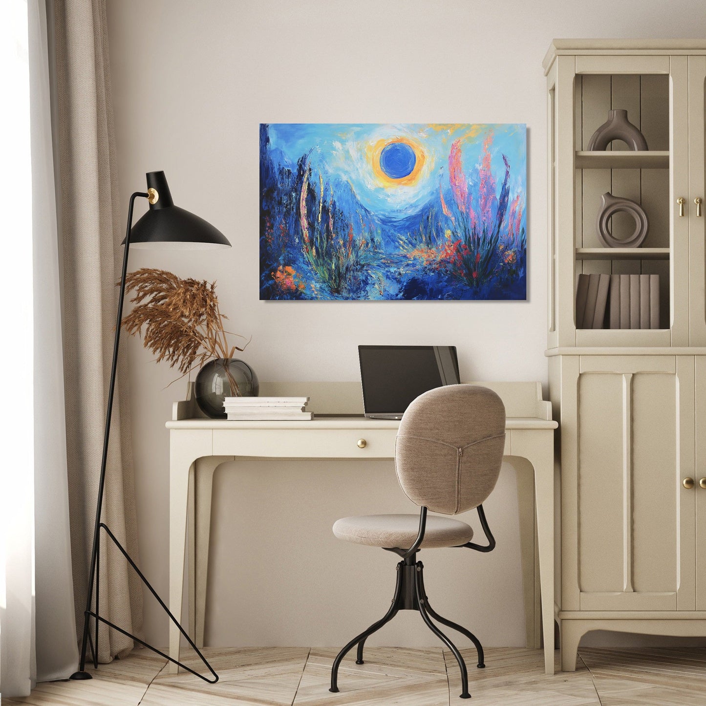Blue Sun Landscape Canvas