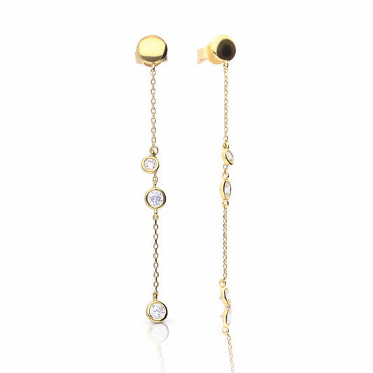 Diamonfire Bezel Set Zirconia Drop Earrings