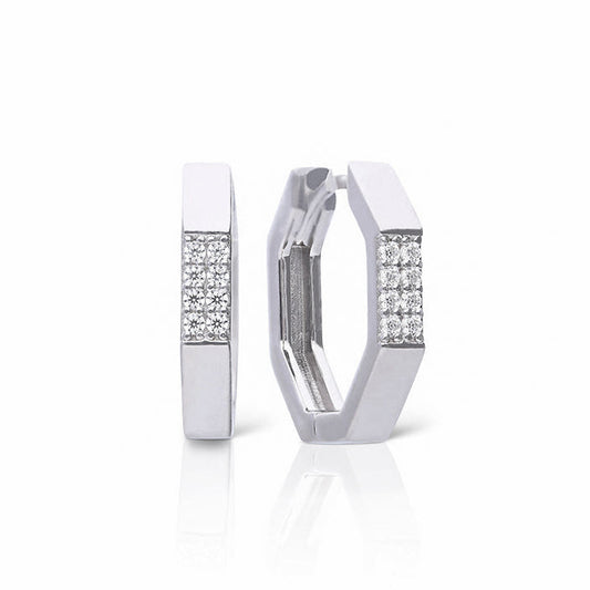 Diamonfire Octagonal Hoop Earrings