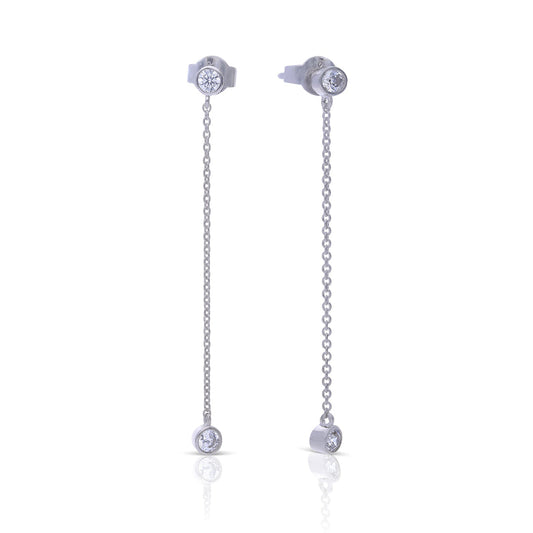 Diamonfire Bezel Set Chain Drop Earrings