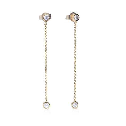 Diamonfire Bezel Set Chain Drop Earrings