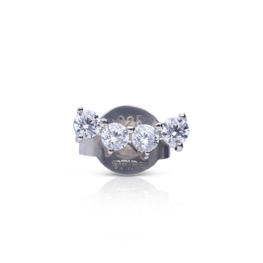 Diamonfire Single Four Stone Crawler Stud Earring