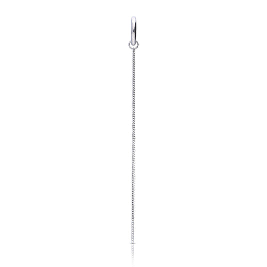 Diamonfire Single Plain Hoop Earring with Chain Drop