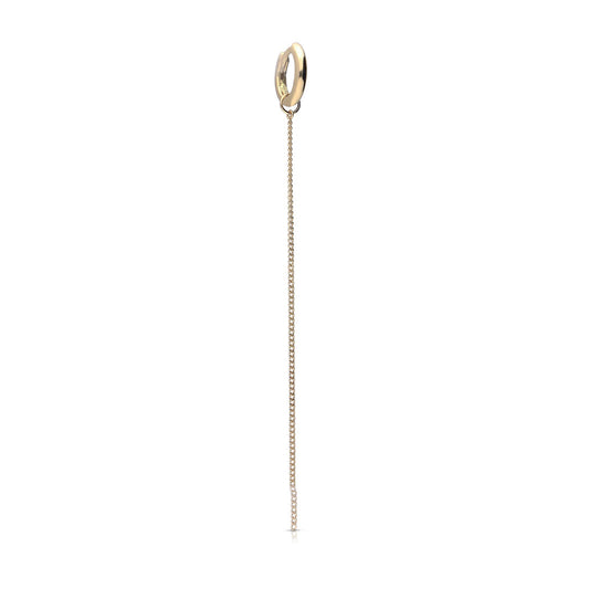Diamonfire Single Plain Hoop Earring with Chain Drop