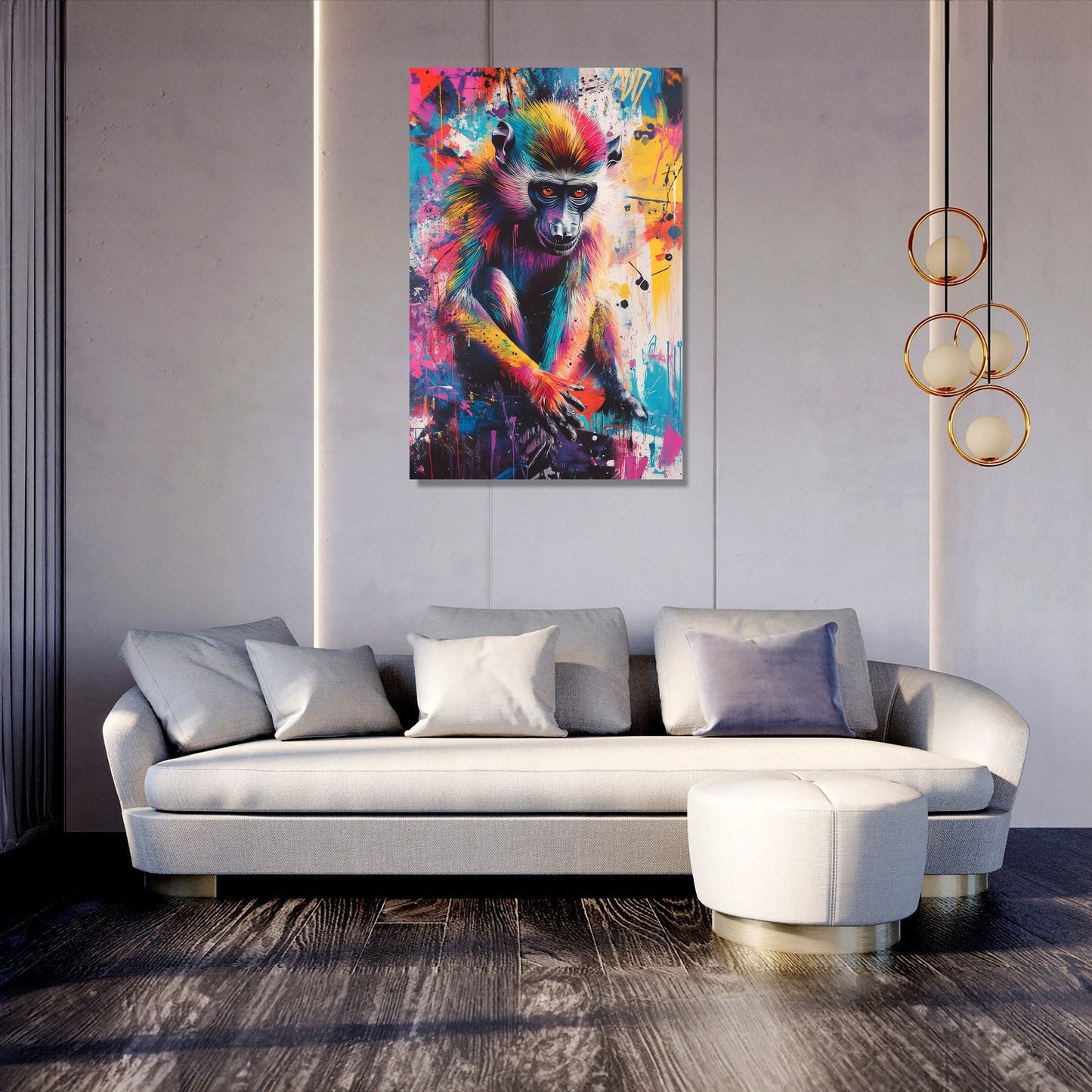 Rainbow Baboons Canvas