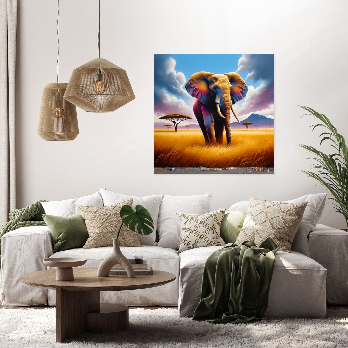 Majestic Elephant Savannah Canvas