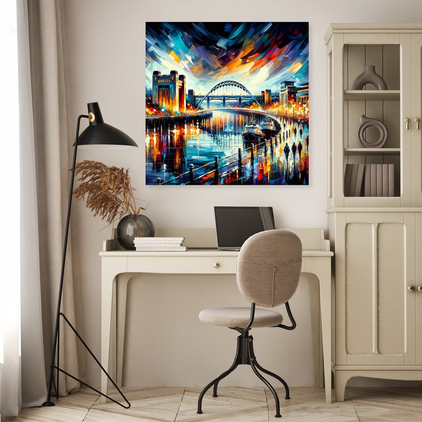 Newcastle Quayside Evening Vibrance Canvas