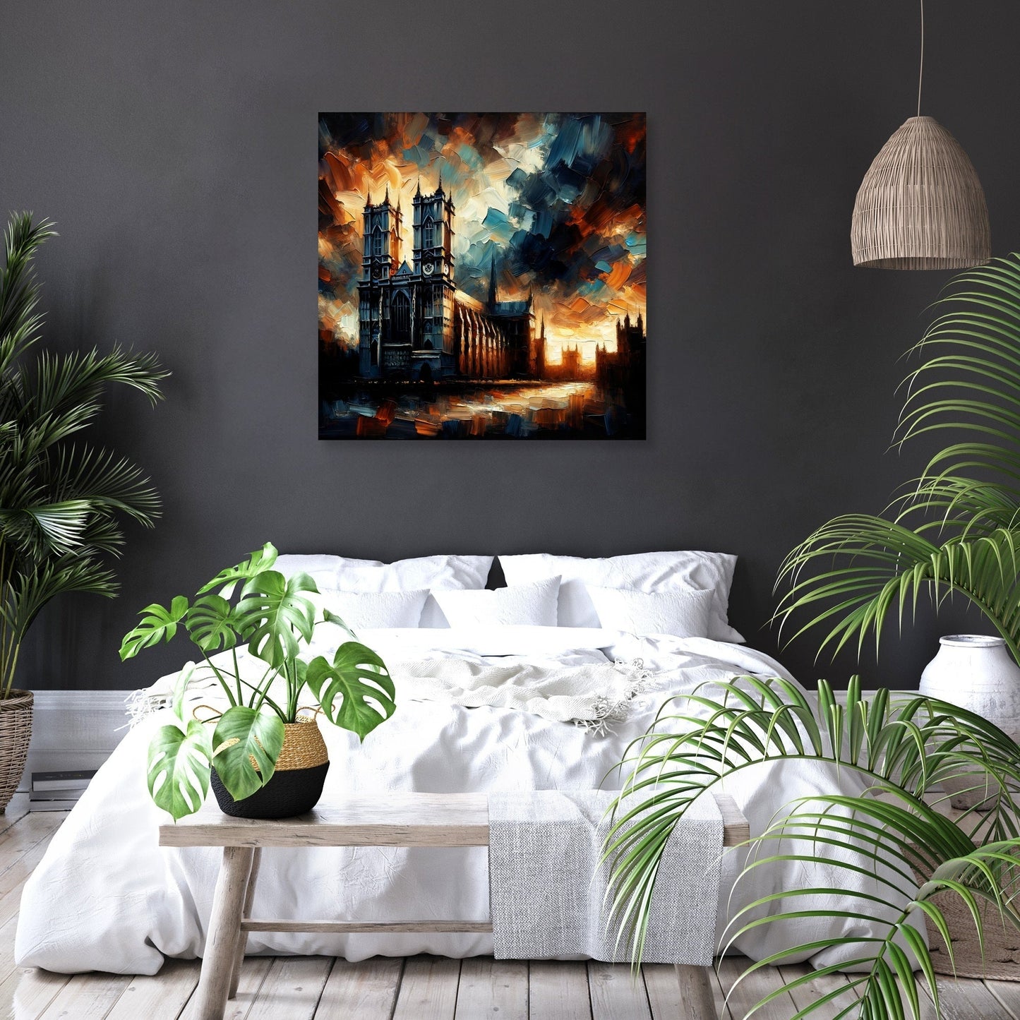London's Abbey at Dusk Canvas