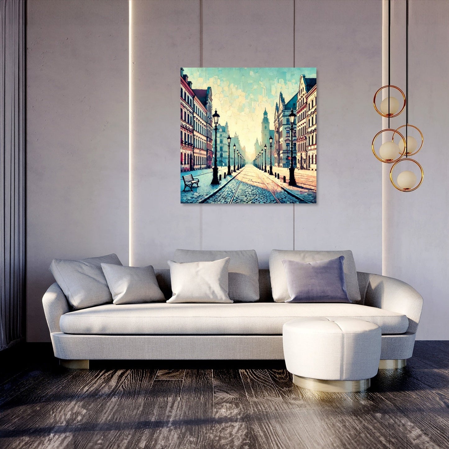 Serene Morning Old Town Canvas