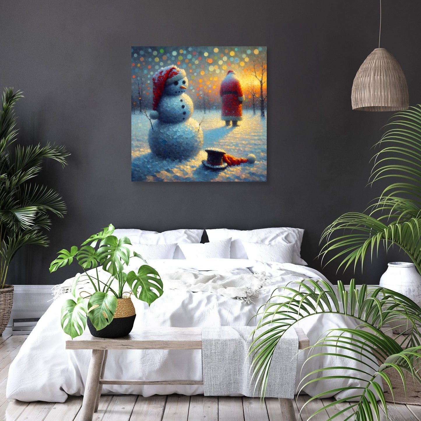 Snowman's Twilight Solitude Canvas