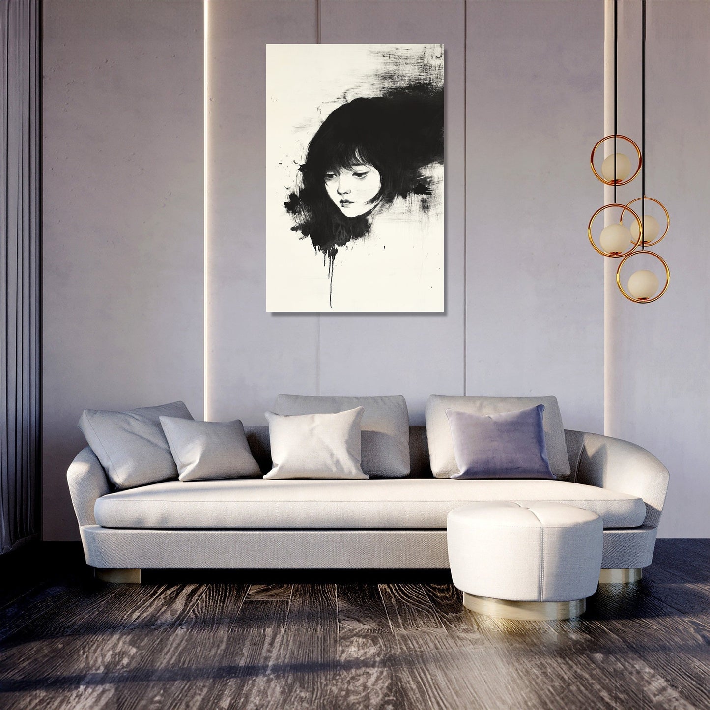 Contemplative Girl Canvas